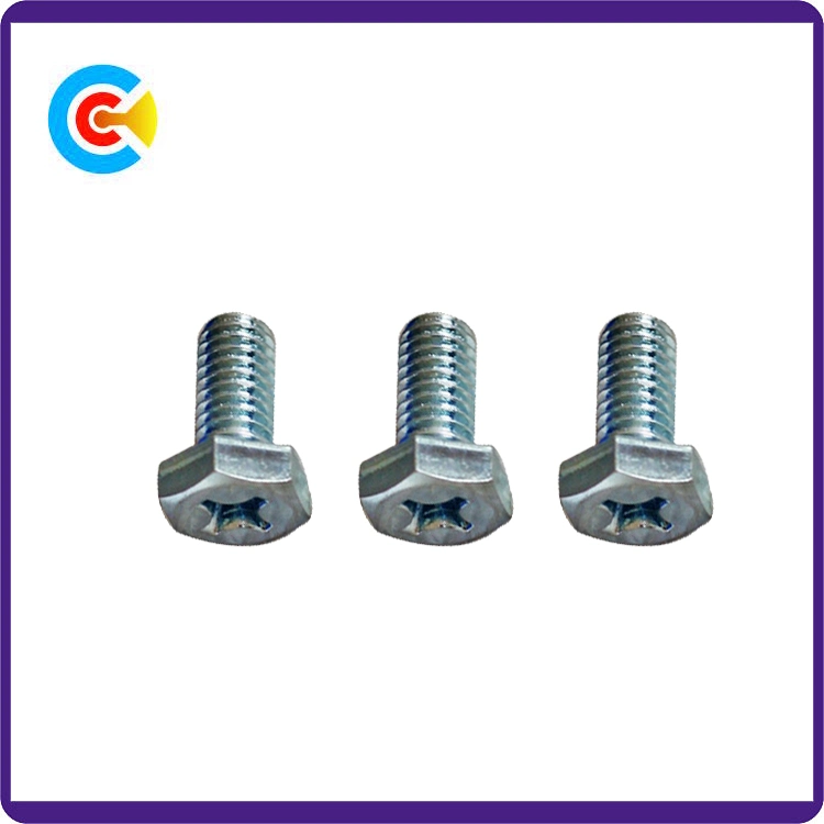 Carbon Steel Galvanized/M6 Cross Machinery Parts Fastener Hexagon Head Screws