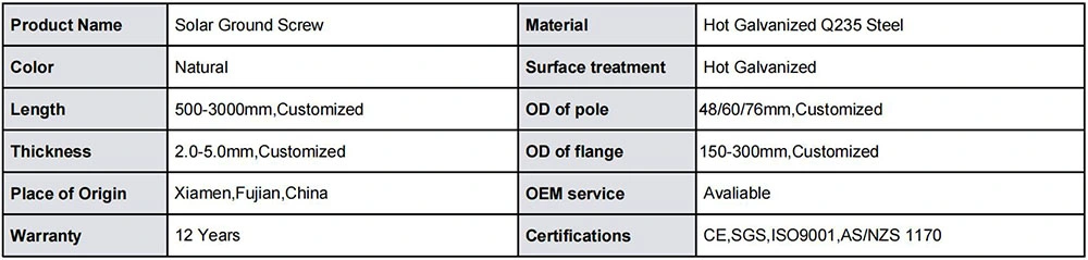 Solar Spiral Flange Pile Earth Screw Foundation for Ground Mounting System Ground Screw