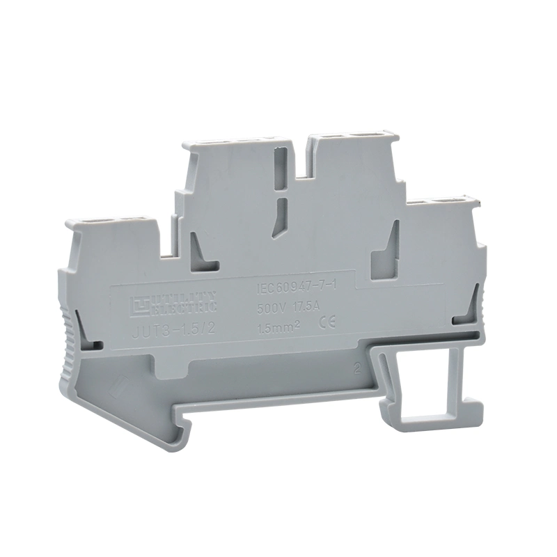 Two-Tier 1.5mm2 Spring Terminal Block Wago Cage Spring Terminal Block Jut3-1.5/2