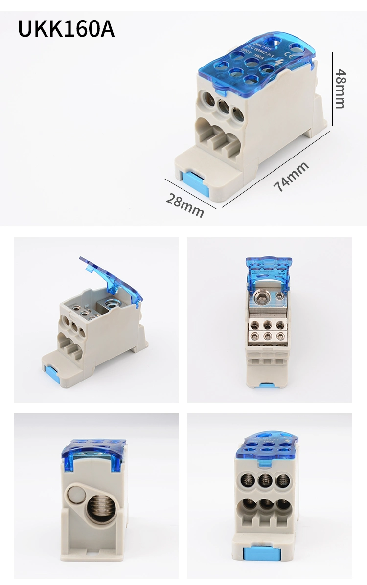 Ukk Series Ukk-500 DIN Rail Junction Box with Blue Cover Water Proof Ukk Terminal