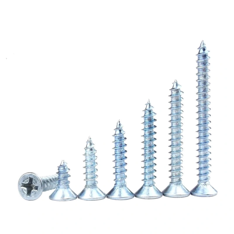 Blue White Zinc Coated Self Tapping Chipboard Screw