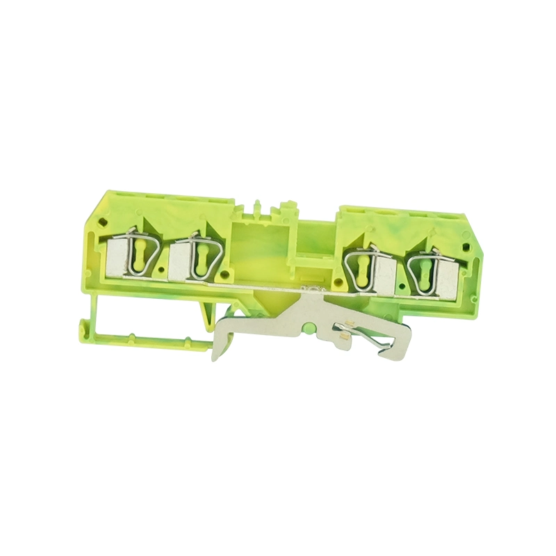 4mm2 PE Terminal Block Cage Spring Wago Terminal 2-in-2-out Grounding Jut3-4/2-2PE