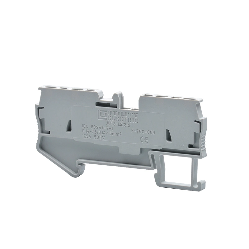 1.5mm2 Wago Cage Spring Terminal Block 2-in-2-out Terminal Block Jut3-1.5/2-2