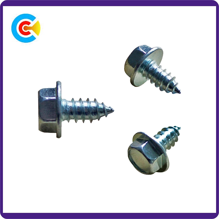 GB/DIN/JIS/ANSI Carbon-Steel/Stainless-Steel Hexagon Flange with Self-Tapping Screws for Building