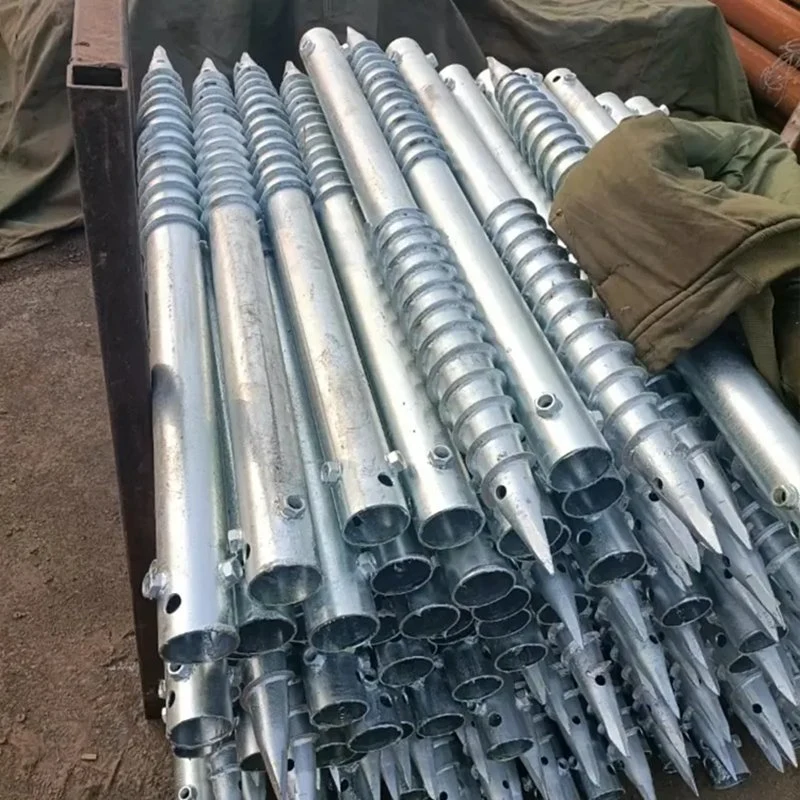 Ground Screw Pole Anchor Foundation Spiral Steel Pile