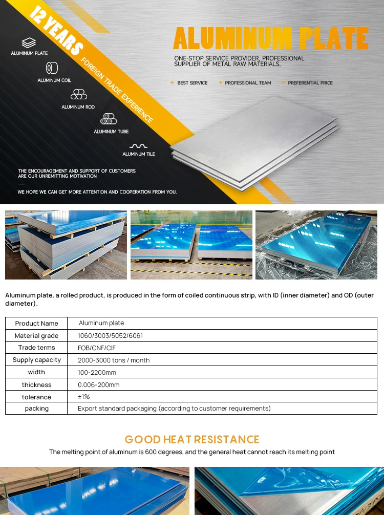 Ex Factory Price Aluminum Sheet 3003 3004 1mm-10mm Aluminum Plate