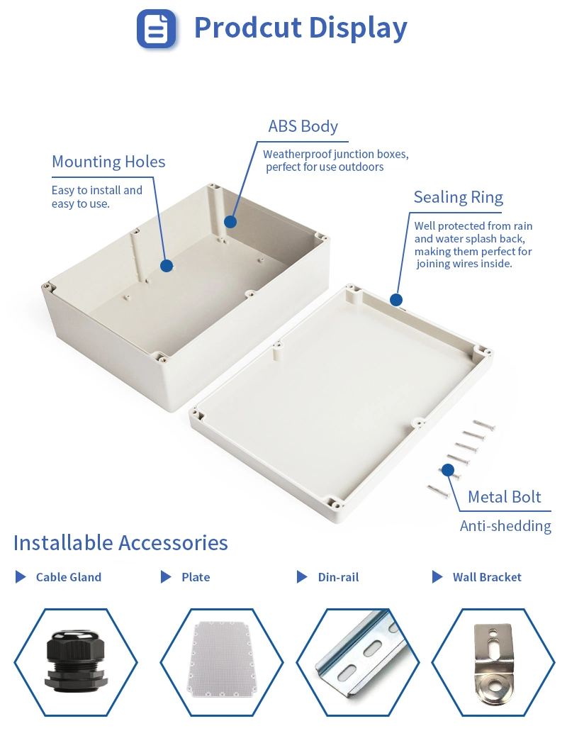 IP67 Plastic Battery Distribution Box Waterproof Junction Box for Solar Panel