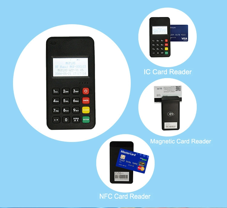 Android Ios Bluetooth+WiFi Contactless &amp; Contact Card &amp; Magnetic Stripe POS Terminal M6 Plus