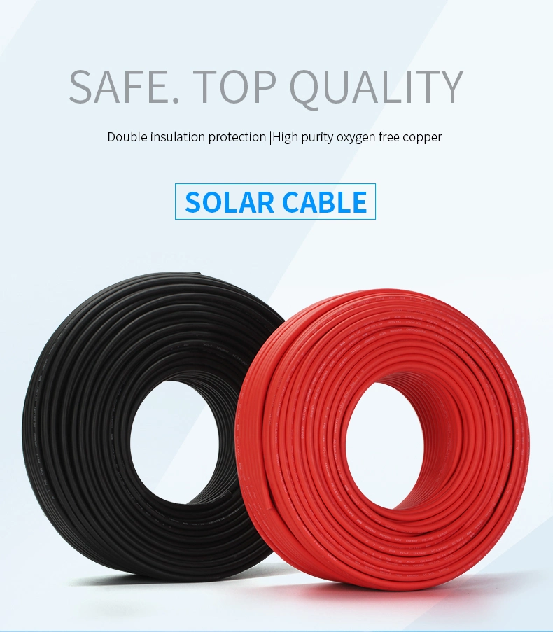 En 50618 Solar Cable for Panel H1z2z2-K Wire Polycab Price DC PV Extension 6mm Power 4mm Photovoltaic