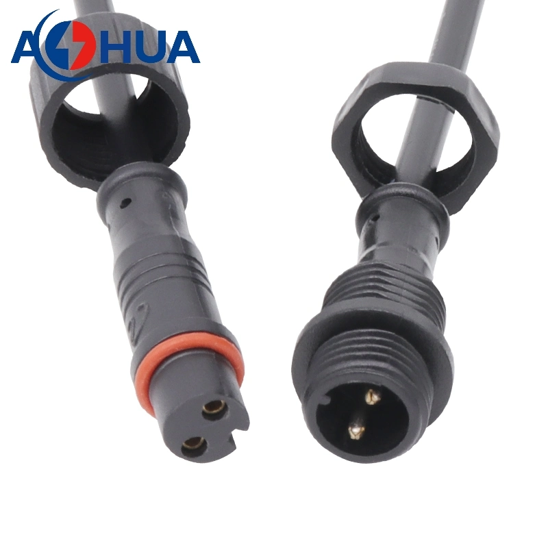 OEM Waterproof IP65 Panel Connector 3 Pin M12 Electric Male Female Solar LED Light Lamp Power Cord Extension Cable