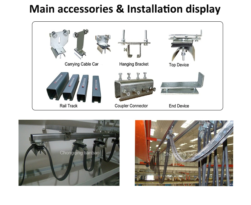 Wholesale Cable Trolley / Cable Festoon System /C Track Rail for Crane