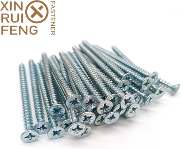 White Zinc Coated M3.5*30 M4*35 Countersunk Flat Head Self Tapping Wood Screw M5*35 Phillips Chipboard Screw