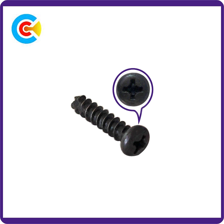 DIN/ANSI/BS/JIS Carbon-Steel/Stainless-Steel Pan Head Cross Self Tapping Screw for Building Railway Bridge