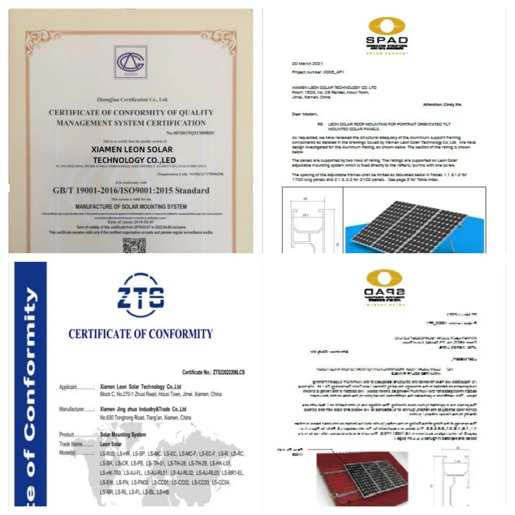 Tin Roof Solar Mounting System PV Panel Bracket Short Mini Rail with Middle Clamp Match