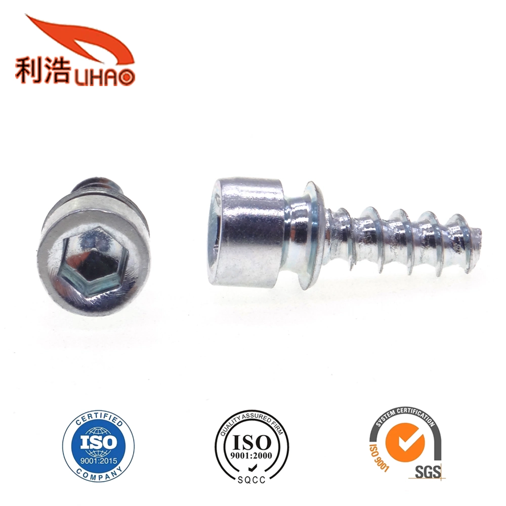 White Zinc-Plated Carbon Steel Hexagon Socket Fillister/Cup Head Self-Tapping Customizable Screw