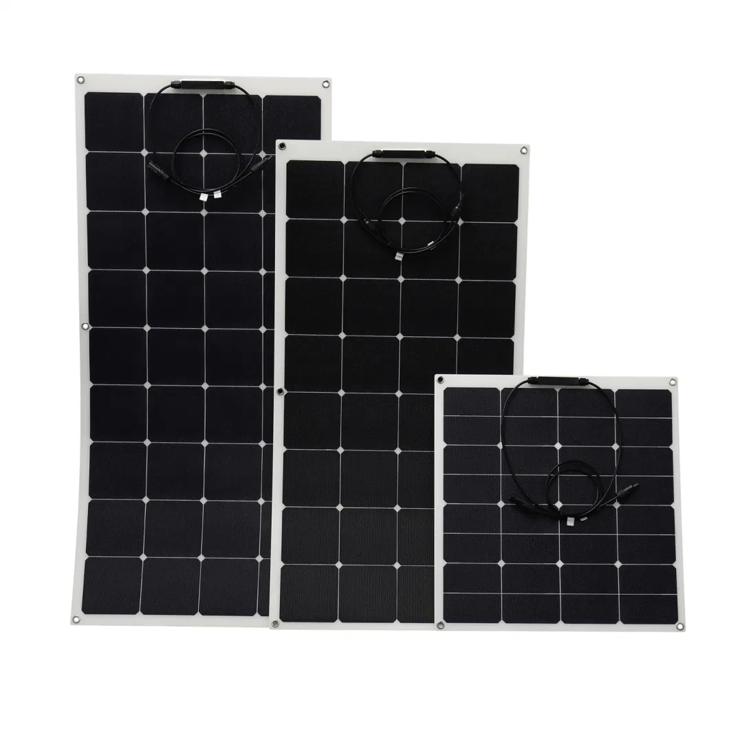 100W 18V Semi-Flexible Photovoltaic Module Sunpower ETFE Solar Panel for Campervan RV