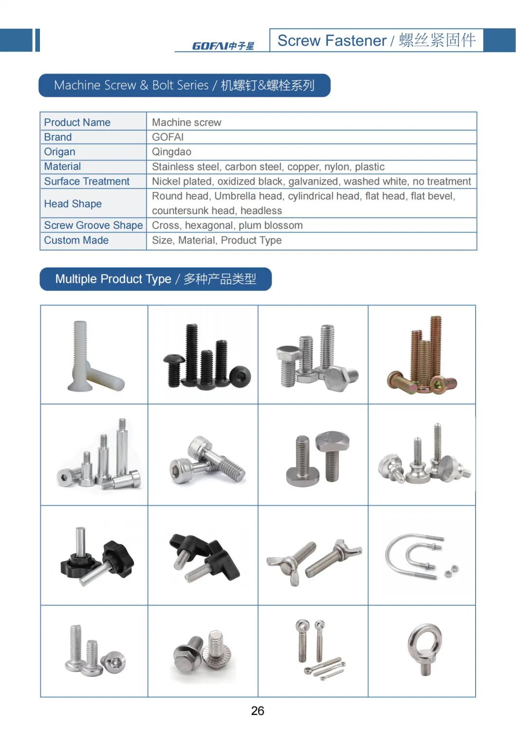 Nickel Plated Large Flat Head Screw Cross Machine Screw/Bowl Cut Screw/Half Round Head Bolt M3/M4/M5