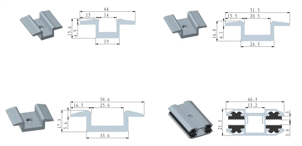 PV Universal Anodized Black End Clamp with Grounding Pin