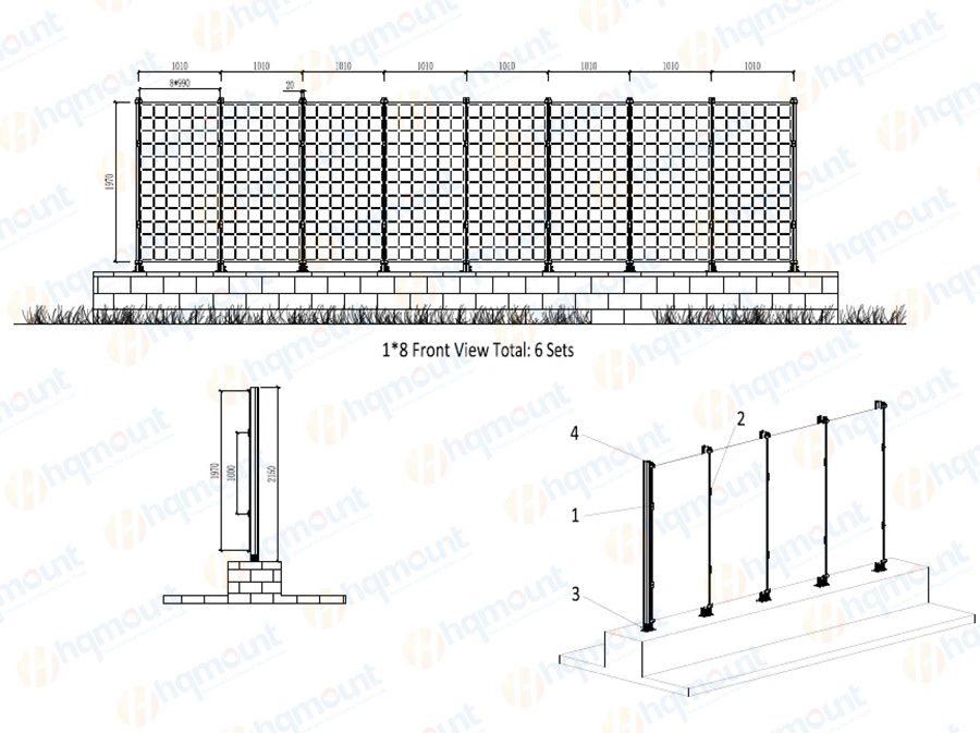 Wholesale Solar Ground Mounting Structure Mounted Rack System Vertical Solar Farm