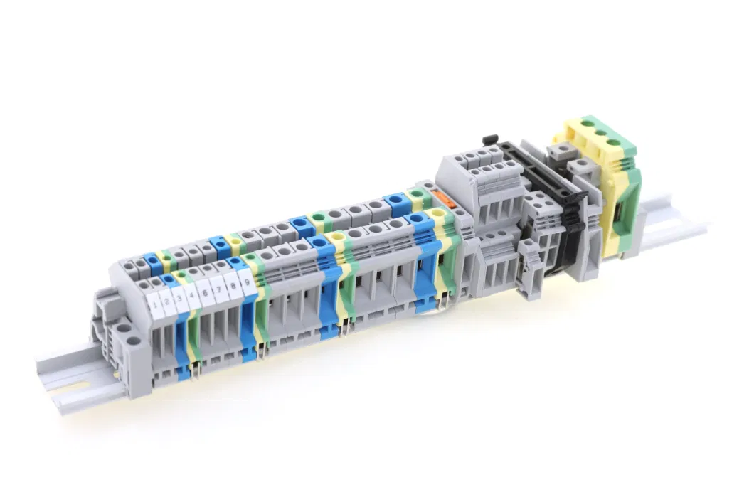 4mm2 Earth Terminal Two-in-Two-out Phoenix UK4 Feed-Through Terminal Block Jut1-4PE