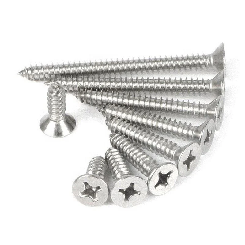 304/316/410 Stainless Steel Countersunk Flat Csk Head Ss Self Tapping Screws Tornillos