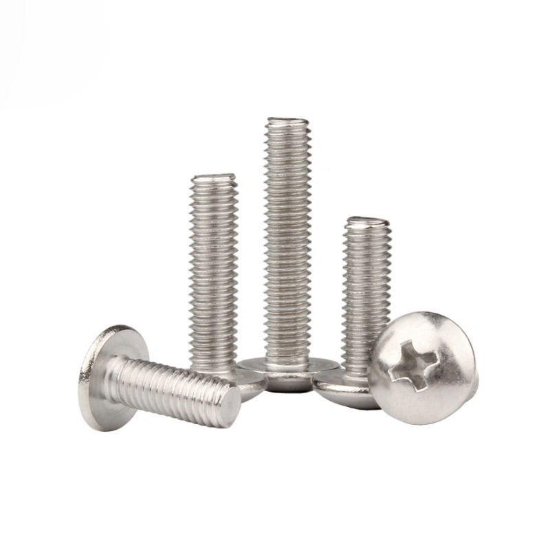 Nickel Plated Large Flat Head Screw Cross Machine Screw/Bowl Cut Screw/Half Round Head Bolt M3/M4/M5