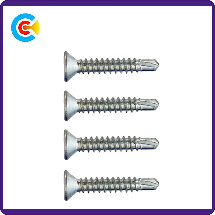 GB/DIN/ ISO/ANSI / ASTM / SAE / Ifi/ as/ BS/Uni/JIS Carbon Steel Galvanized Cross Head Drill-Tail Tapping Screw for Bridge