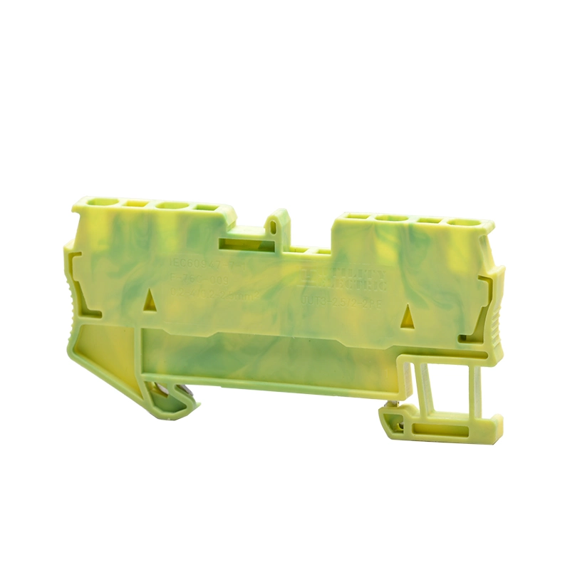 PE Terminal Block 2.5mm2 Cage Spring Wago Terminal 2-in-2-out Jut3-2.5/2-2PE