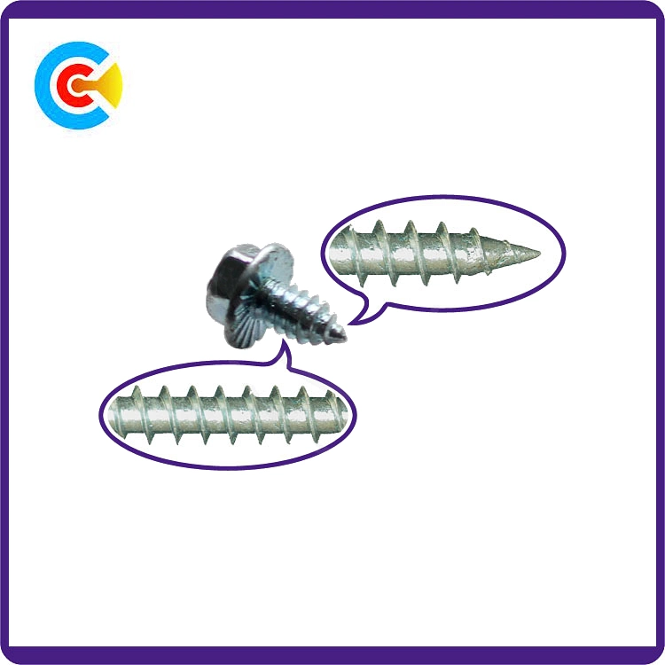 GB/DIN/JIS/ANSI Carbon-Steel/Stainless-Steel Hexagon Flange with Self-Tapping Screws for Building Railway