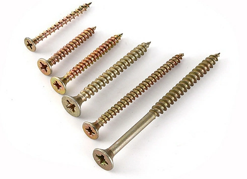 Yellow Zinc Coated M3.5 M4 Countersunk Flat Head Self Tapping Wood Screw