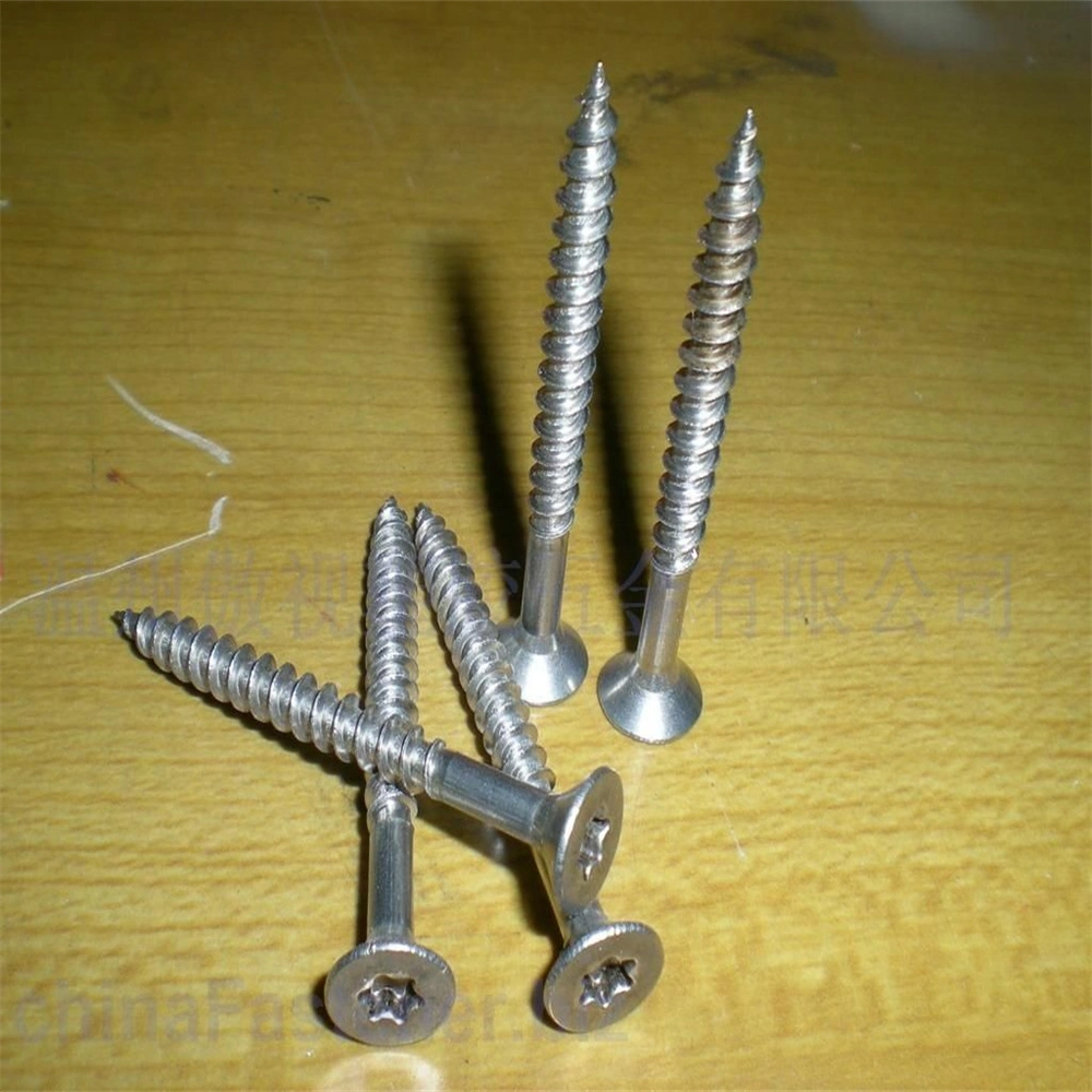 Blue and White Zinc Carbon Steel Countersunk Self - Tapping Wood Screws