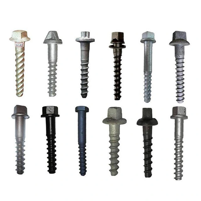 Railroad Fastener Steel Dacromet Square Head Coach Railway Sleeper Spike Screw