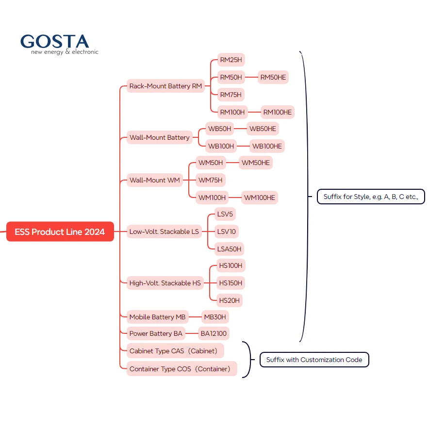 Gosta RM50he RM Series 5kwh Economic Rack Mount Energy Storage Battery System