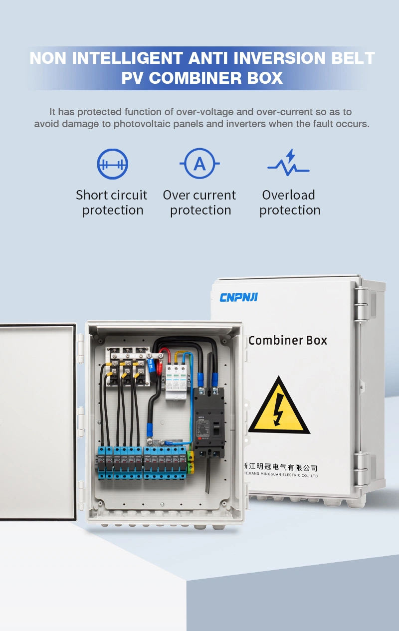 Hinged Junction Box Solar System DC500V PV Array Combiner Box 4in 1out