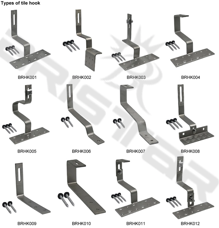 Factory Price Solar Tile Roof Mounting Racking Aluminium Bracket Hook