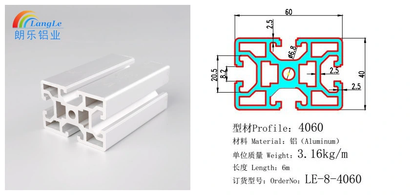 V Slot Aluminum Profile 4060 V-Slot Industrial Aluminium Rail