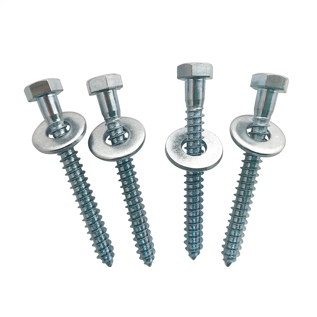 China Custom DIN571 White Zinc Plated Galvanized Hex Head Self Tapping Tornillos PARA Madera Wood Screw