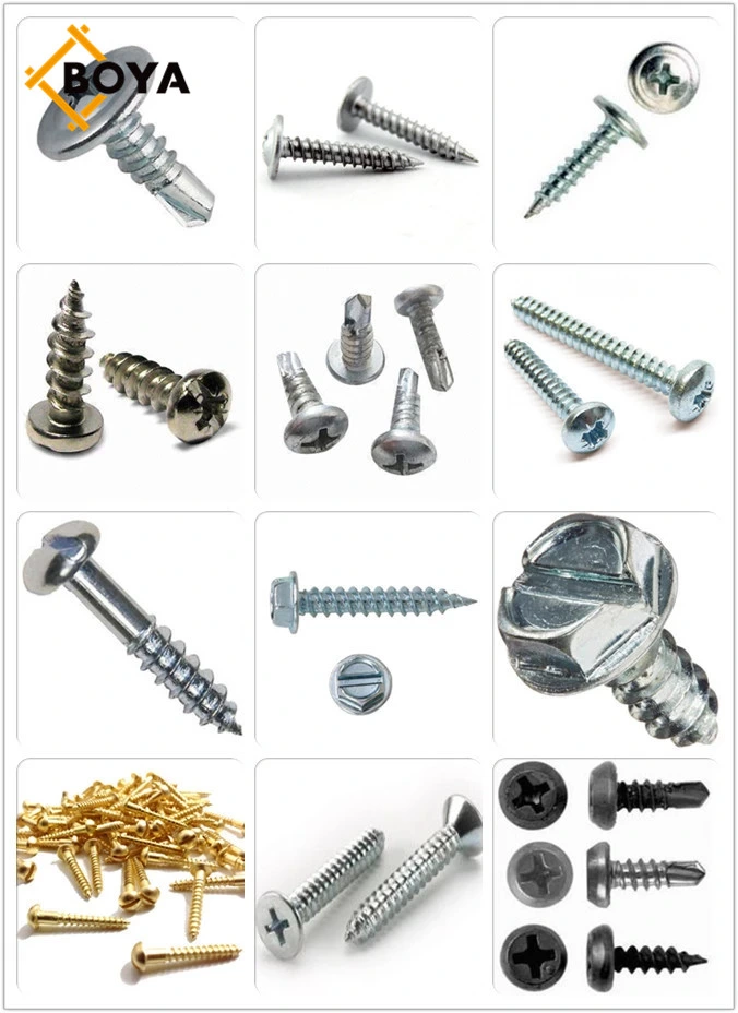 Metal Concrete Stainless Steel Flat Countersunk Wafer Button Pan Truss Hex Head Color Painted Roofing Drill Tail Self Tapping Screw with EPDM Washer