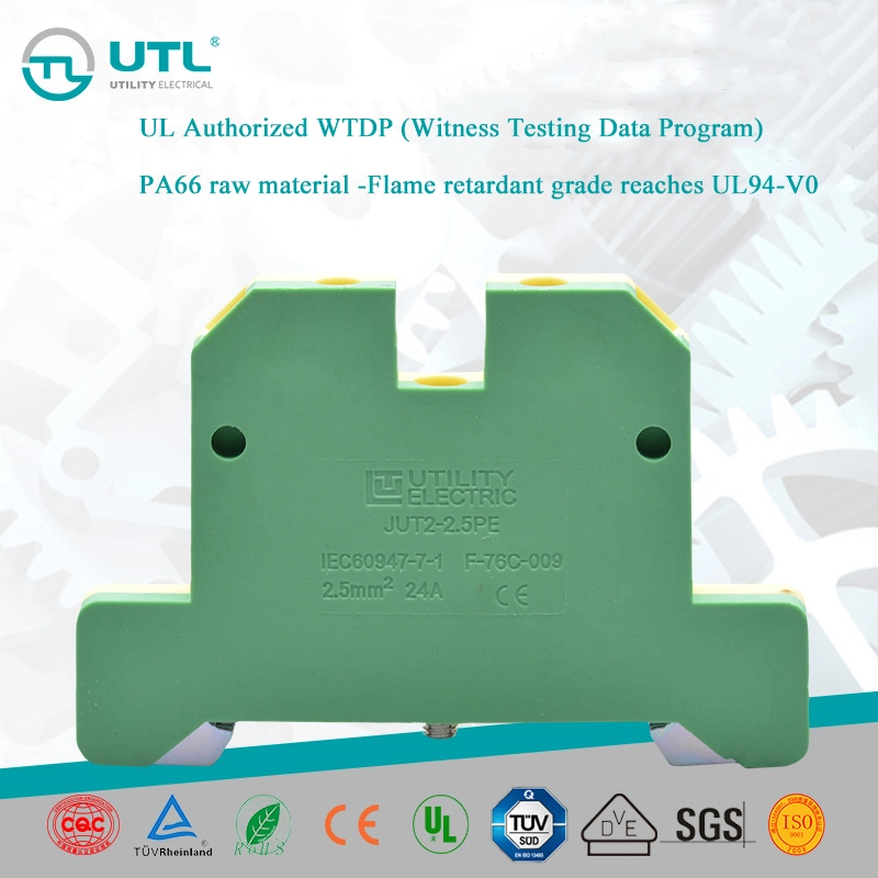 2.5mm2 PE Terminal Block Jut2-2.5PE DIN Rail Terminal Weidmuller Sak2.5