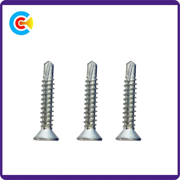 GB/DIN/ ISO/ANSI / ASTM / SAE / Ifi/ as/ BS/Uni/JIS Carbon Steel Galvanized Cross Head Drill-Tail Tapping Screw for Bridge