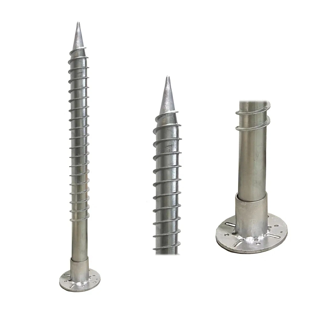 Adjustable Ground Anchors Foundation Pile Galvanized Solar Ground Screw