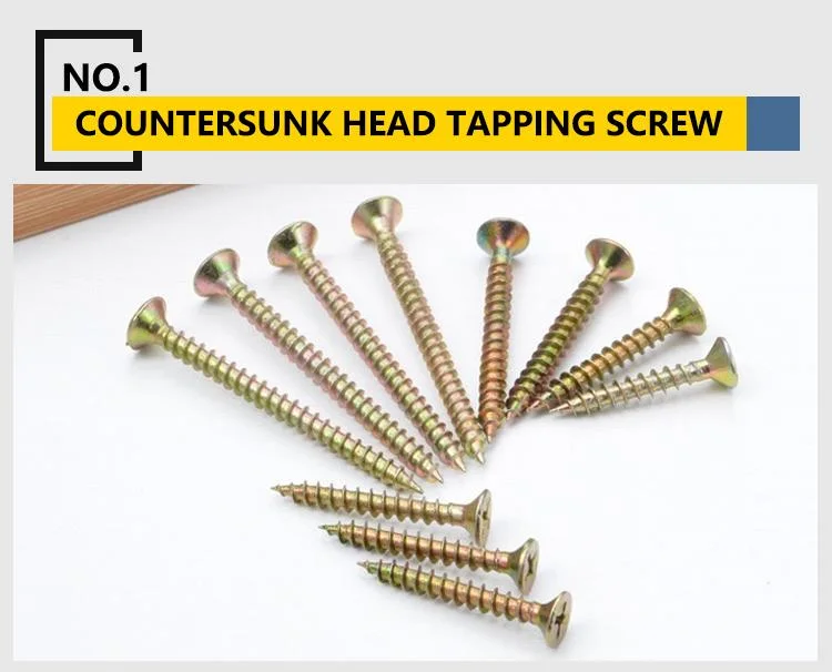 Yellow White Zinc Countersunk Head DIN7505 Harden MDF Furniture Chipboard Screw Bugle Head Self-Tapping Screw