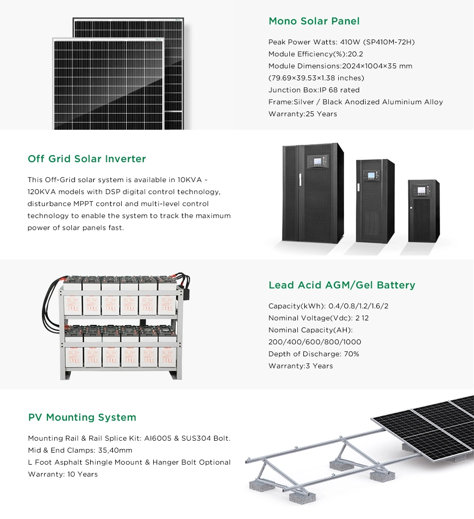 Sunpal off Grid Commercial Solar Power System 30kw 50kw 60kw 100kw Solar Mounting System