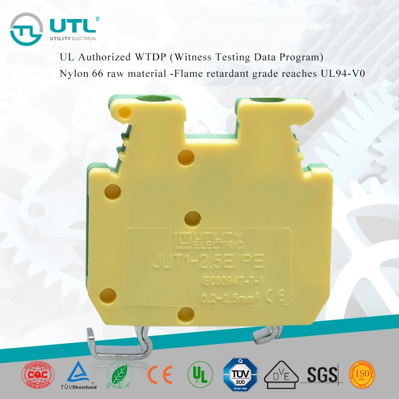 Miniature Ground Terminal Block Phoenix UK2.5 Feed-Through Terminal Block Jut1-2.5e-PE