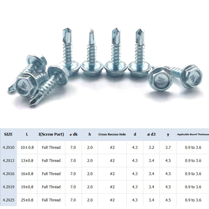 #8*25 mm Carbon Steel Self Tapping Nail Hexagonal Head Self Drilling Screw