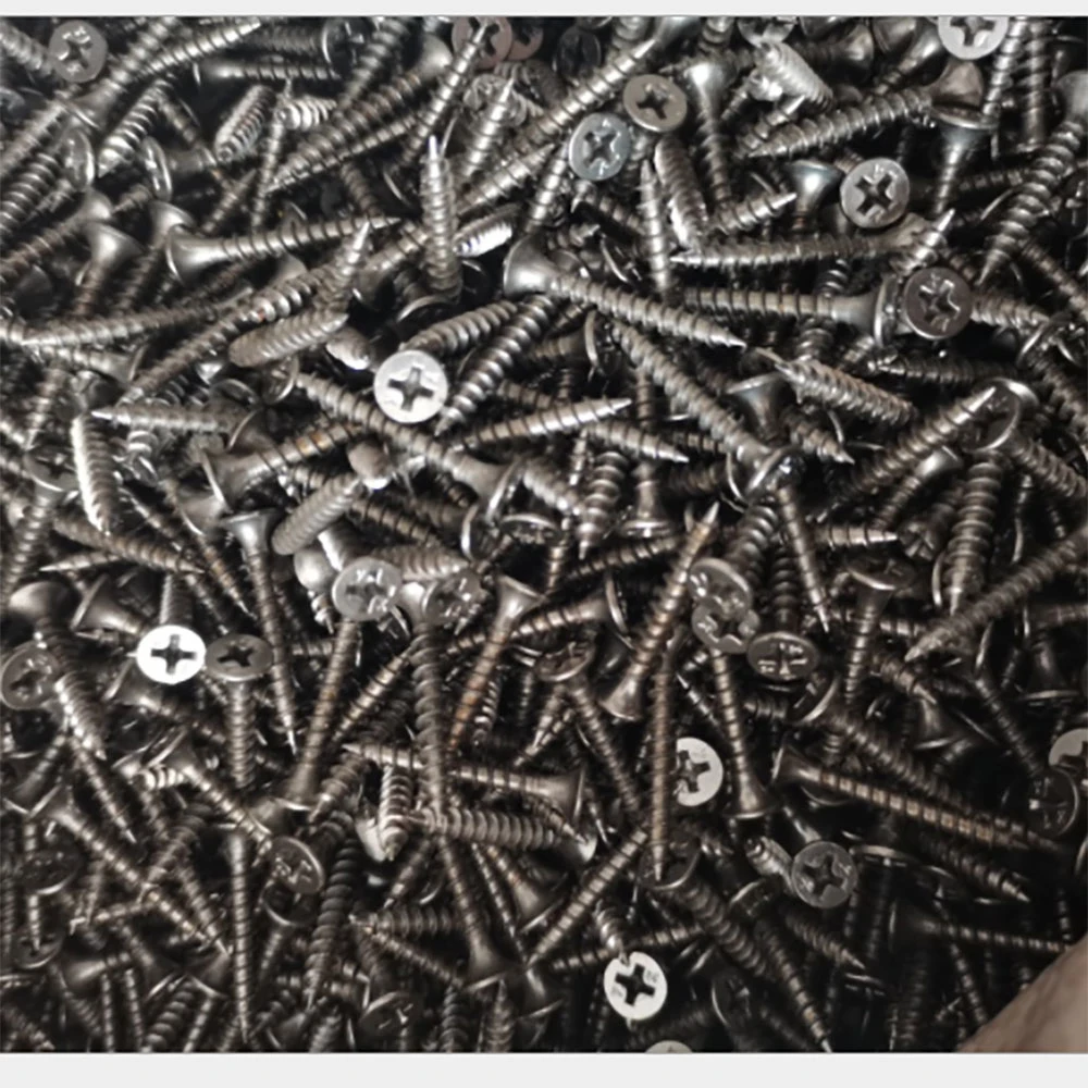 Blue and White Zinc Carbon Steel Countersunk Self - Tapping Wood Screws