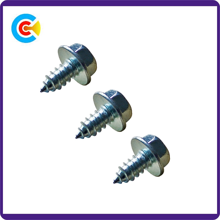 GB/DIN/JIS/ANSI Carbon-Steel/Stainless-Steel Hexagon Flange with Self-Tapping Screws for Building