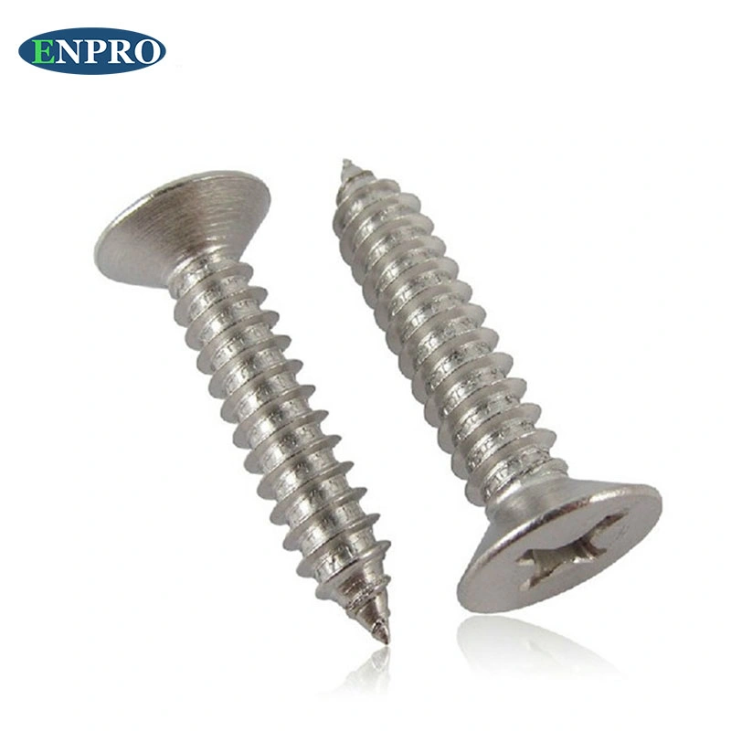 Countersunk Flat Head M4 Stainless Steel Surface Zin Metal Self-Tapping Wood Screw