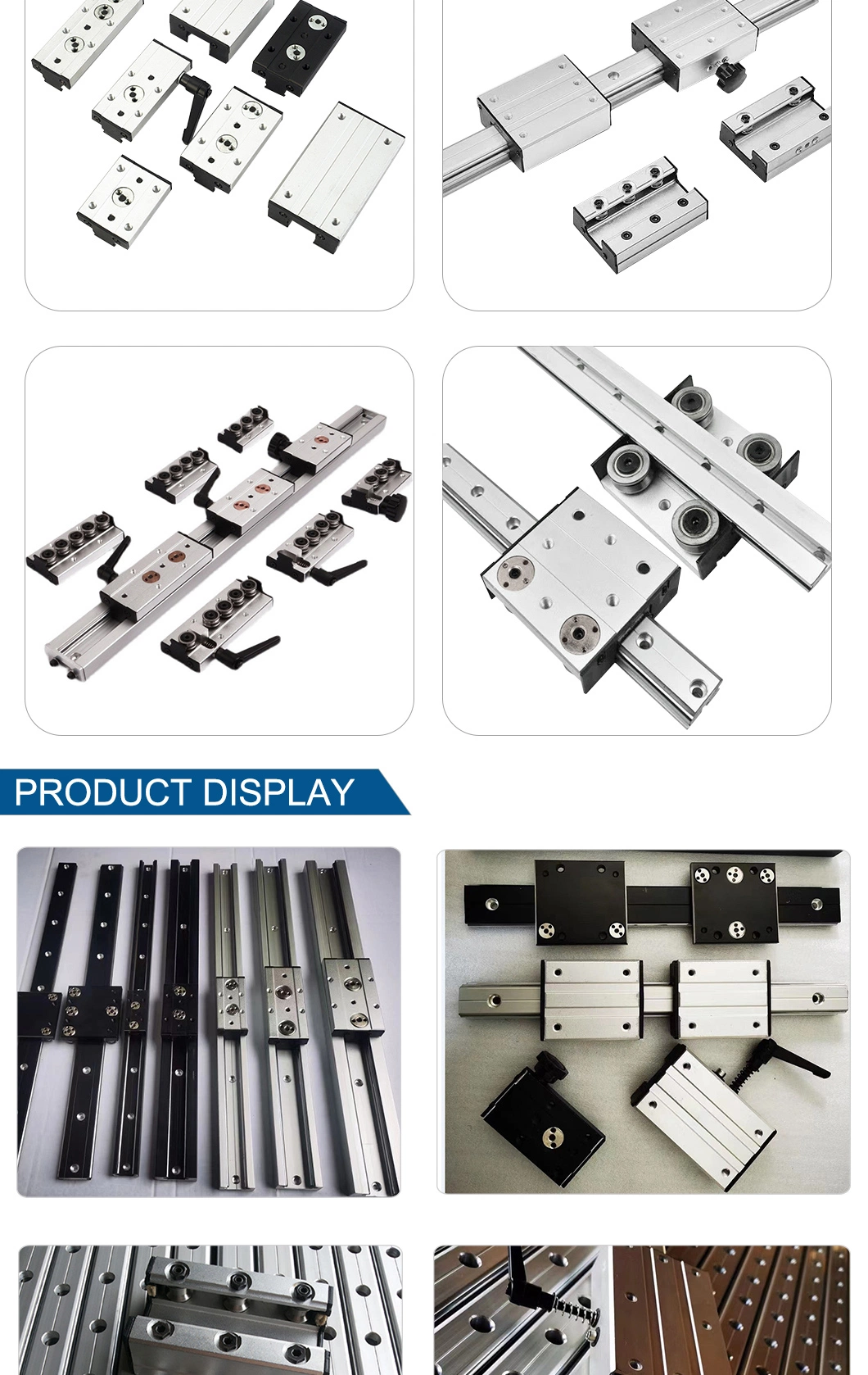 CNC Built-in Double Axis Aluminum Linear Guide Sgr10 Sgr15 Sgr20 Sgr25 Locking Slide Block Dual Shaft Roller Wheel Guide Rail with Sgb 3/4/5 Wheels Block