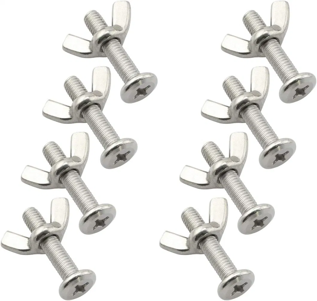 M6 Stainless Steel Large Flat Head Screws with Wing Nuts